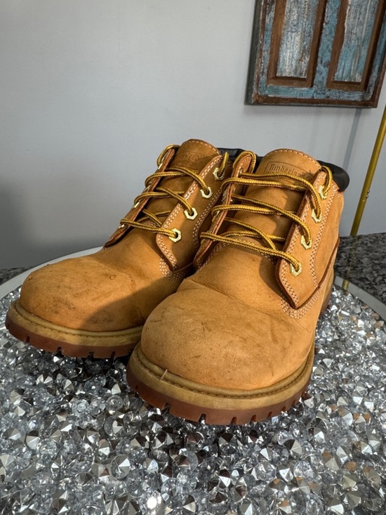 Timberland leather waterproof Wheat Nubuck Ankle Work Boots - Tan GUC 9 main image 4
